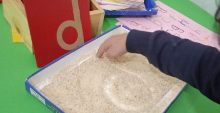 Children learning together in an inclusive classroom